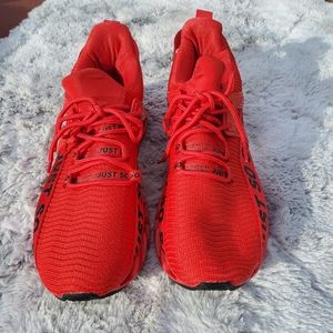 JUST SO SO, Men  red tennis  sz 45.